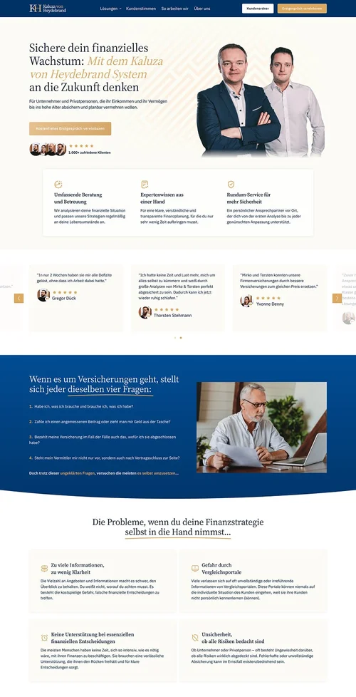 Webseite für eine Finanz- und Vermögensberatung
